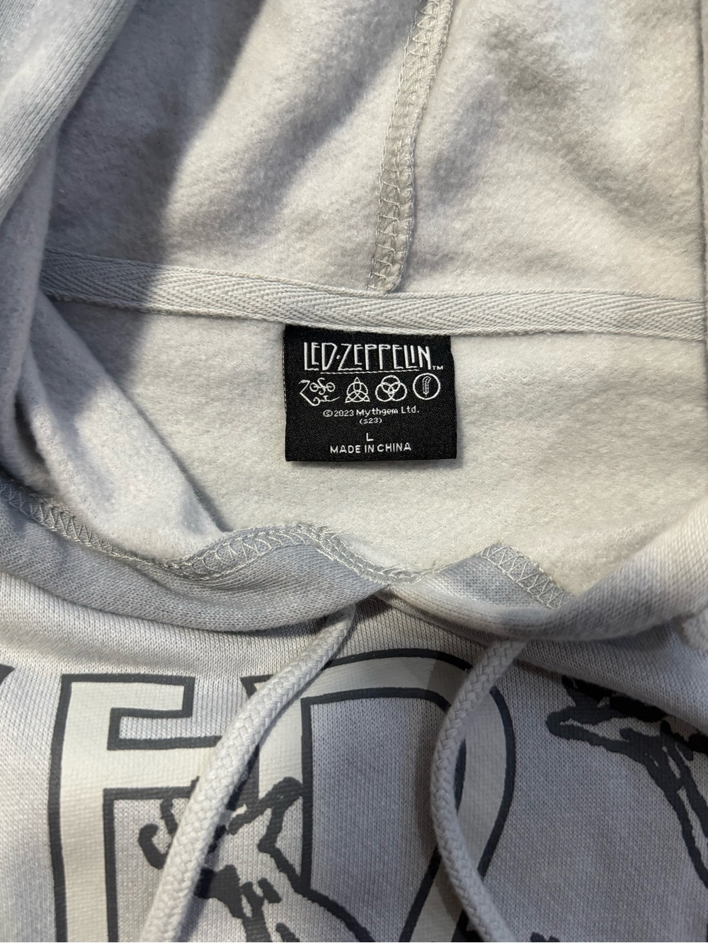 Led Zeppelin Gray Tie-Dye Crewneck Hoodie. - Picture 6 of 8